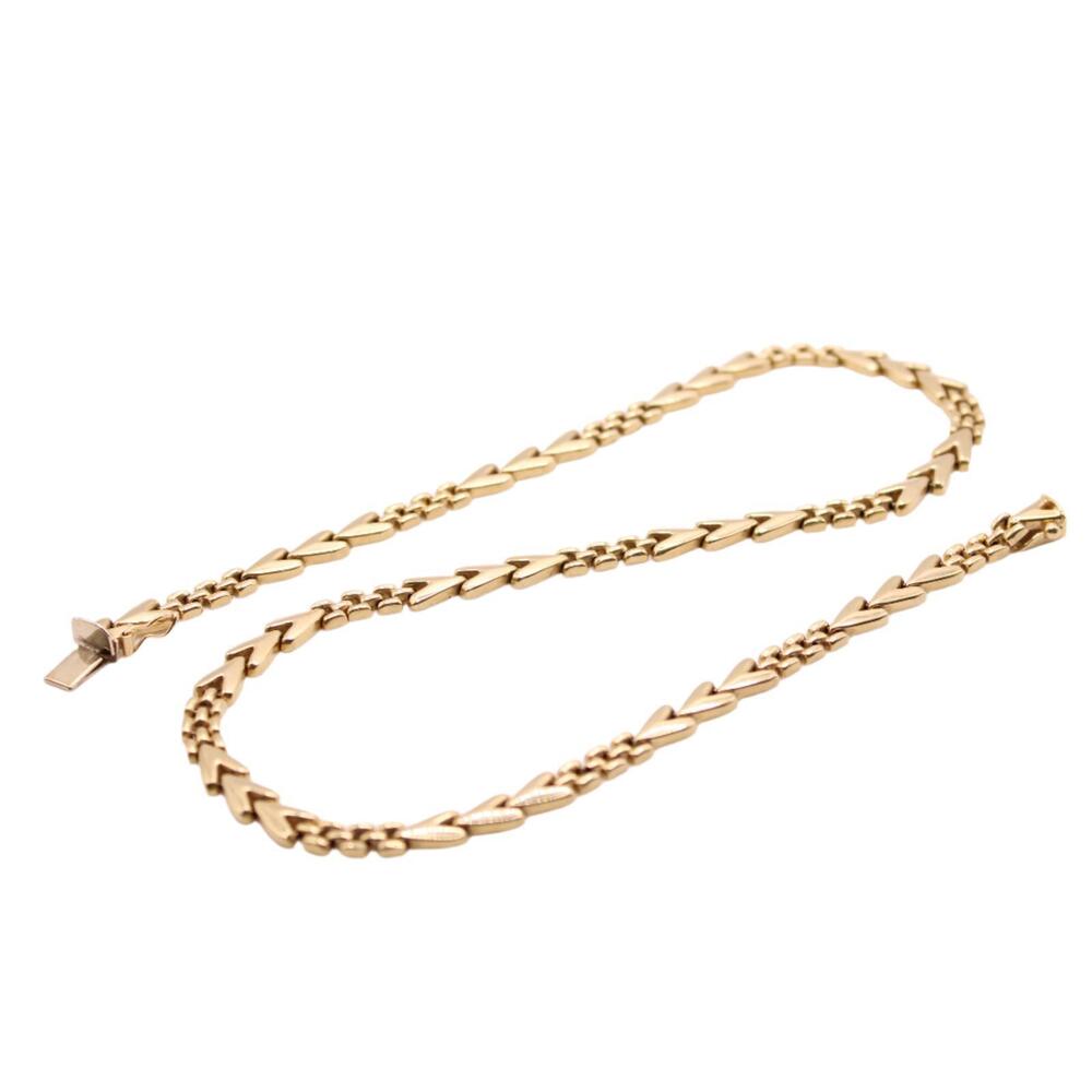 14kt Yellow Gold Chevron Panther Chain Link Statement Collar Necklace - Picture 4 of 6